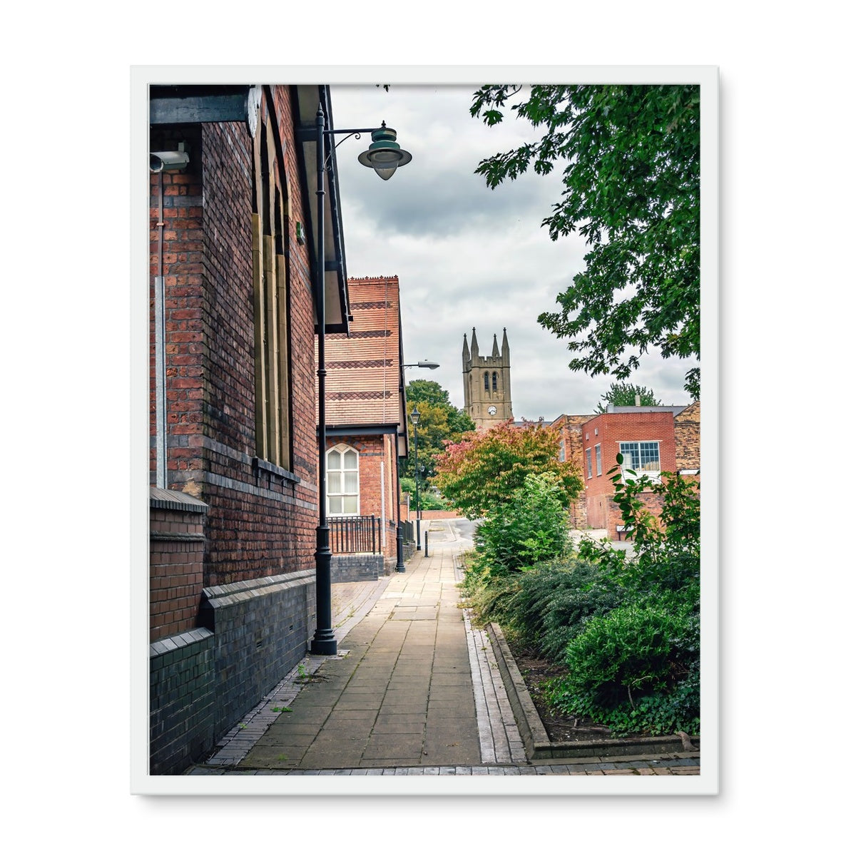 St James' Church from Webberley Lane, Longton Framed Photo Tile