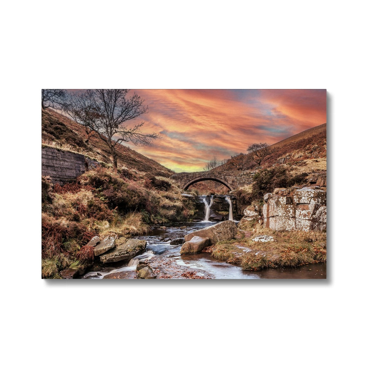 Three Shires Head Waterfall & Packhorse Bridge Eco Canvas