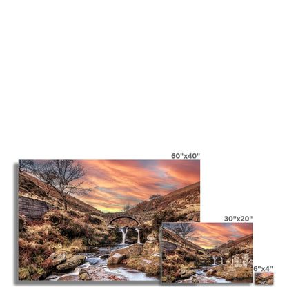 Three Shires Head Waterfall & Packhorse Bridge Hahnemühle Photo Rag Print