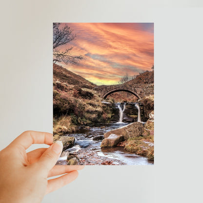 Three Shires Head Waterfall & Packhorse Bridge Classic Postcard
