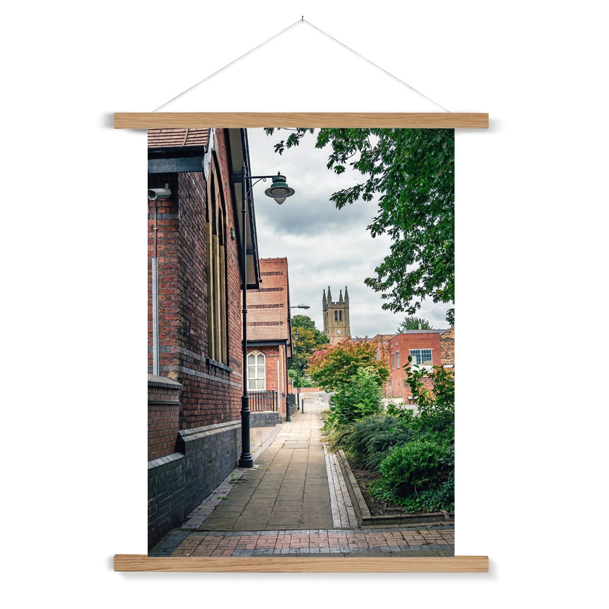 St James' Church from Webberley Lane, Longton Fine Art Print with Hanger