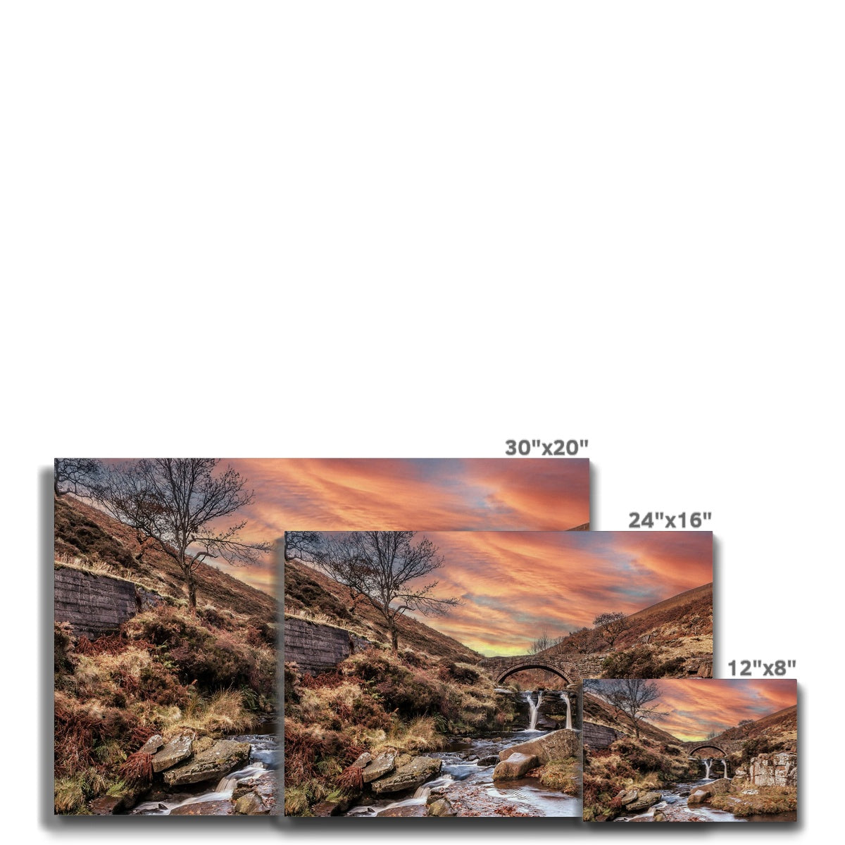 Three Shires Head Waterfall & Packhorse Bridge Eco Canvas