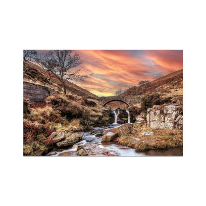 Three Shires Head Waterfall & Packhorse Bridge Hahnemühle Photo Rag Print