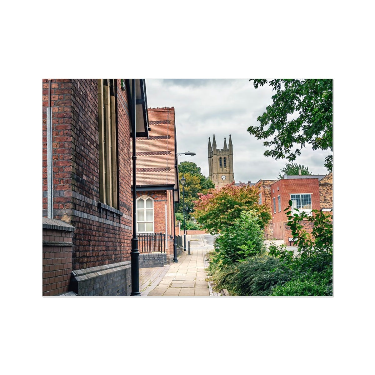 St James' Church from Webberley Lane, Longton Wall Art Poster