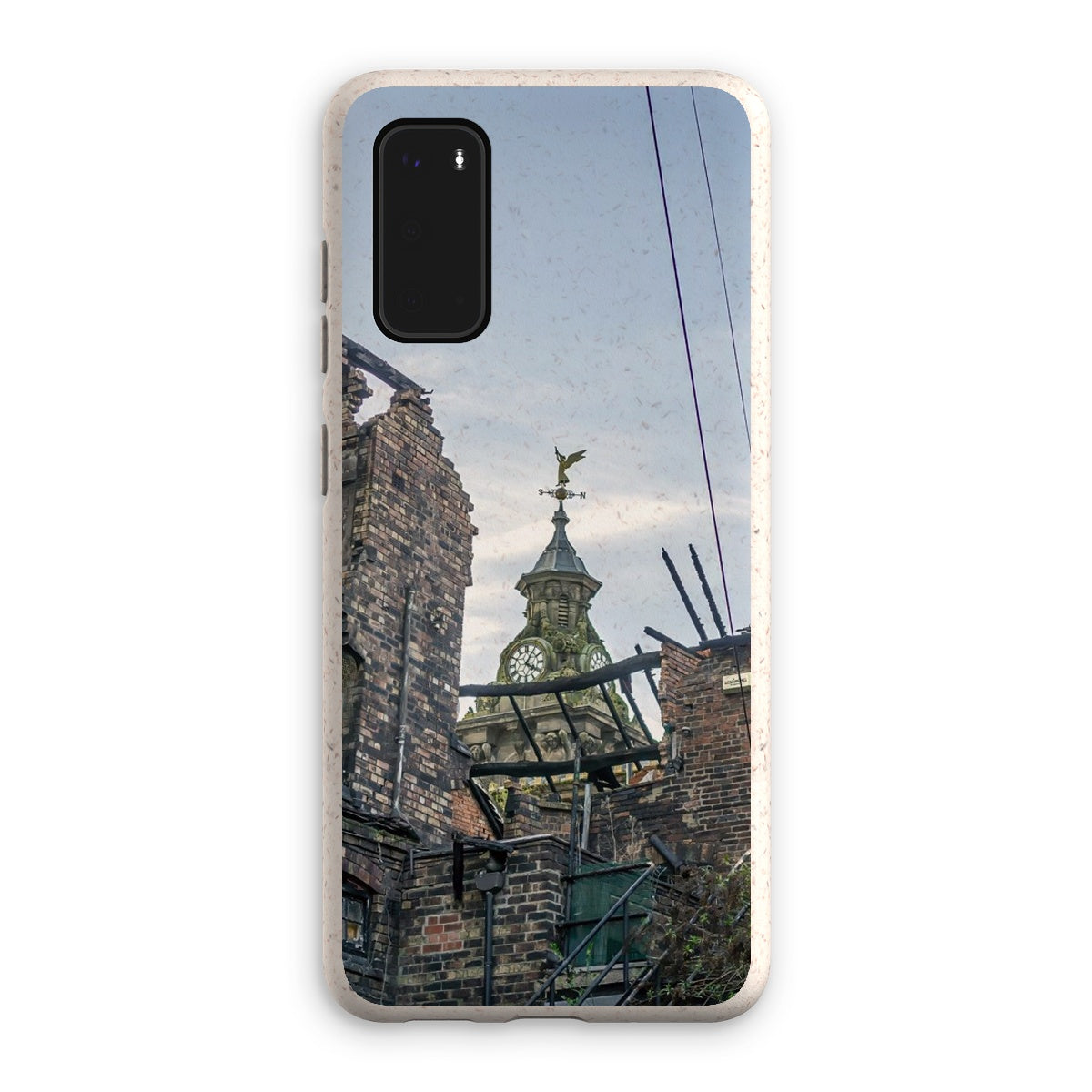 Burslem Town Hall, viewed through the ruin of The Leopard, Burslem Eco Phone Case