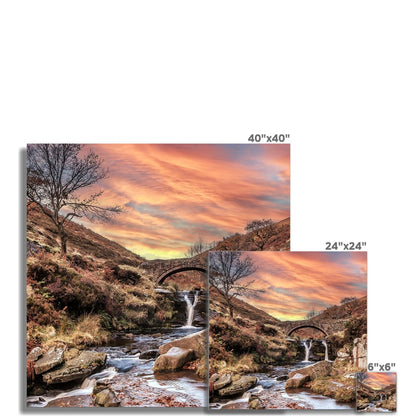 Three Shires Head Waterfall & Packhorse Bridge Hahnemühle Photo Rag Print