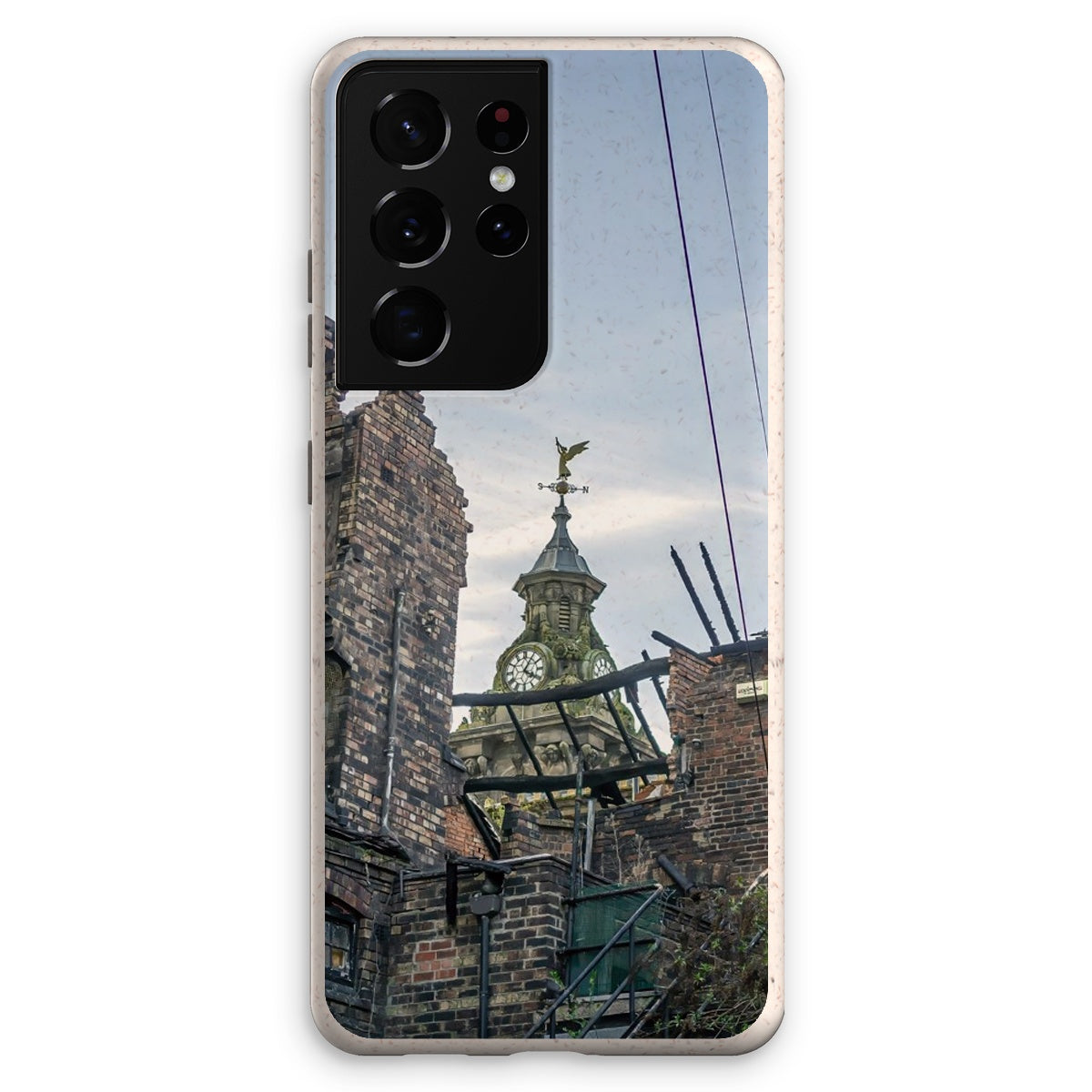 Burslem Town Hall, viewed through the ruin of The Leopard, Burslem Eco Phone Case