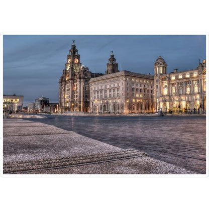 The Liver Buildings: A Liverpool Icon at Twilight Sticker