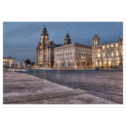 The Liver Buildings: A Liverpool Icon at Twilight Sticker