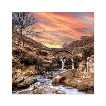 Three Shires Head Waterfall & Packhorse Bridge Hahnemühle Photo Rag Print