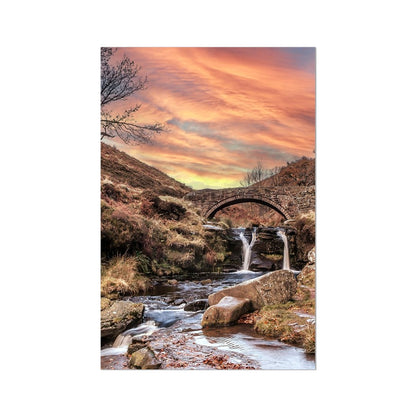 Three Shires Head Waterfall & Packhorse Bridge Hahnemühle Photo Rag Print
