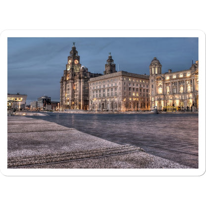 The Liver Buildings: A Liverpool Icon at Twilight Sticker