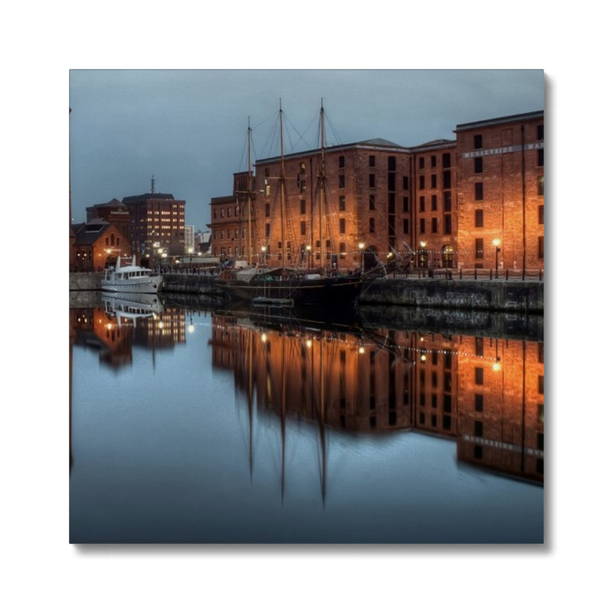 Dusk at Merseyside Maritime Museum Canvas