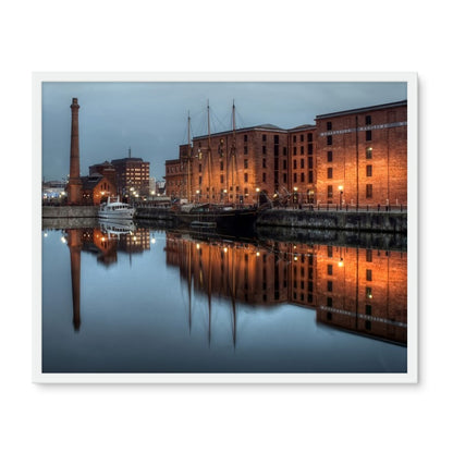 Dusk at Merseyside Maritime Museum Framed Photo Tile