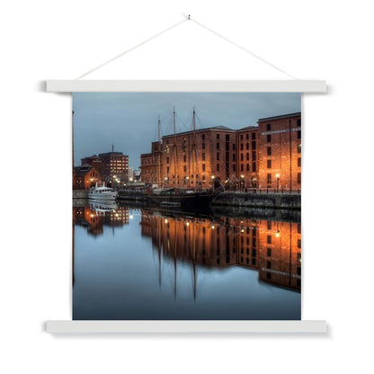 Dusk at Merseyside Maritime Museum Fine Art Print with Hanger