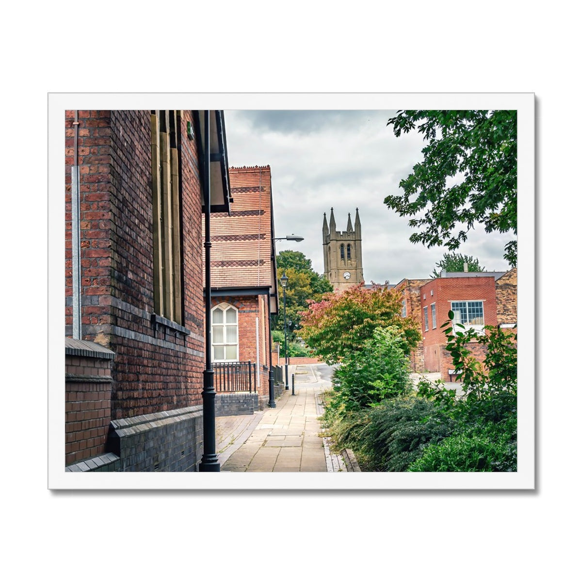 St James' Church from Webberley Lane, Longton Budget Framed Poster