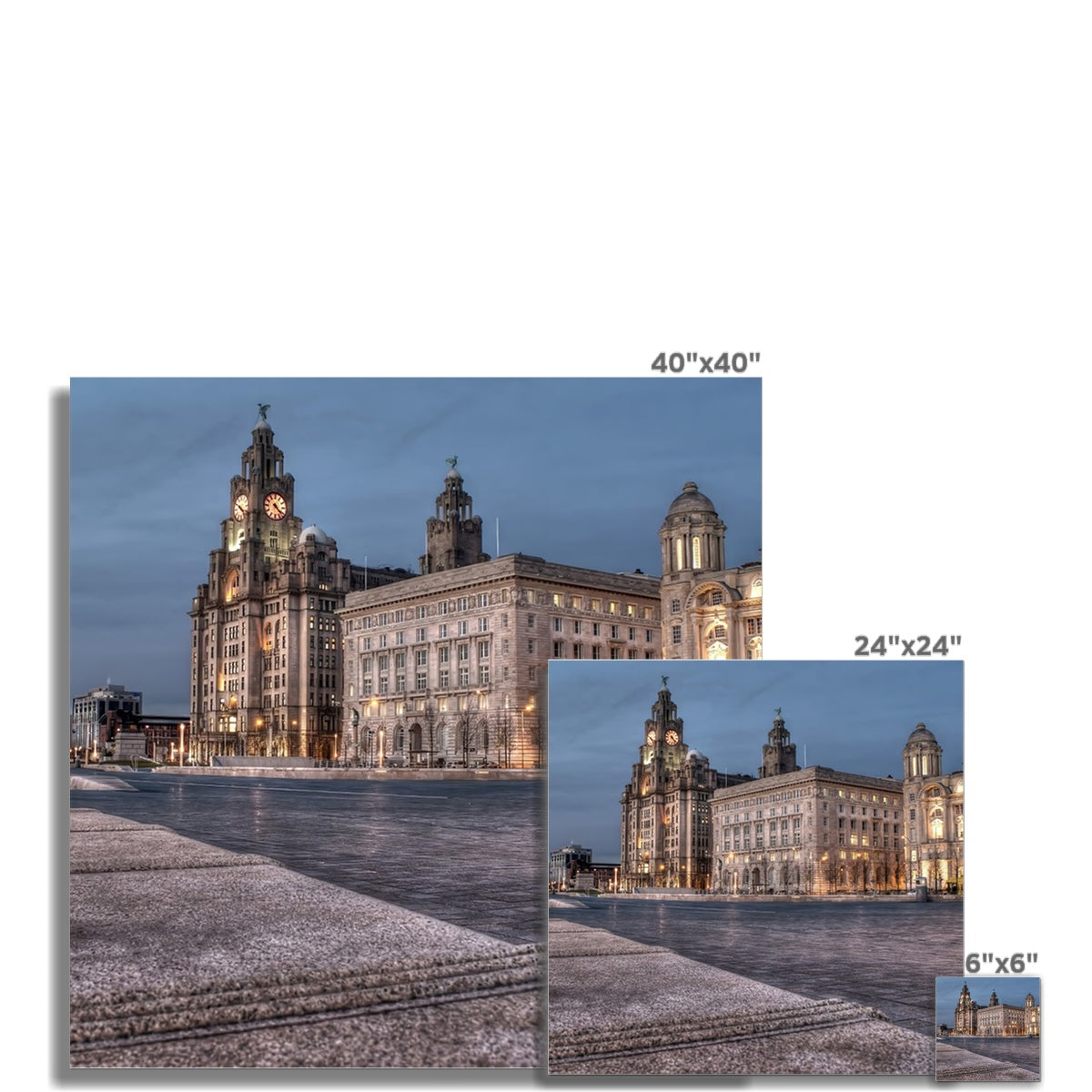 The Liver Buildings: A Liverpool Icon at Twilight Wall Art Poster