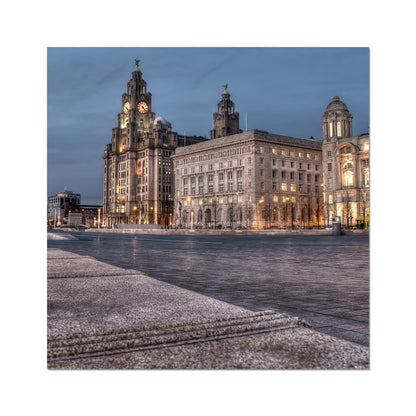 The Liver Buildings: A Liverpool Icon at Twilight Wall Art Poster