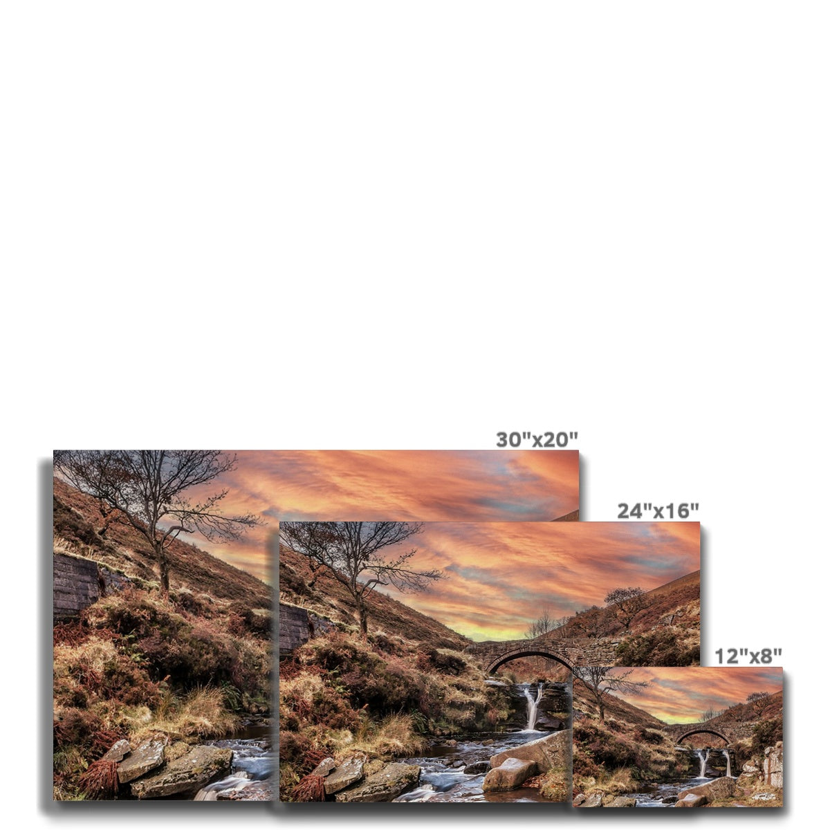 Three Shires Head Waterfall & Packhorse Bridge Eco Canvas