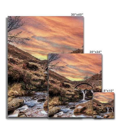 Three Shires Head Waterfall & Packhorse Bridge Canvas