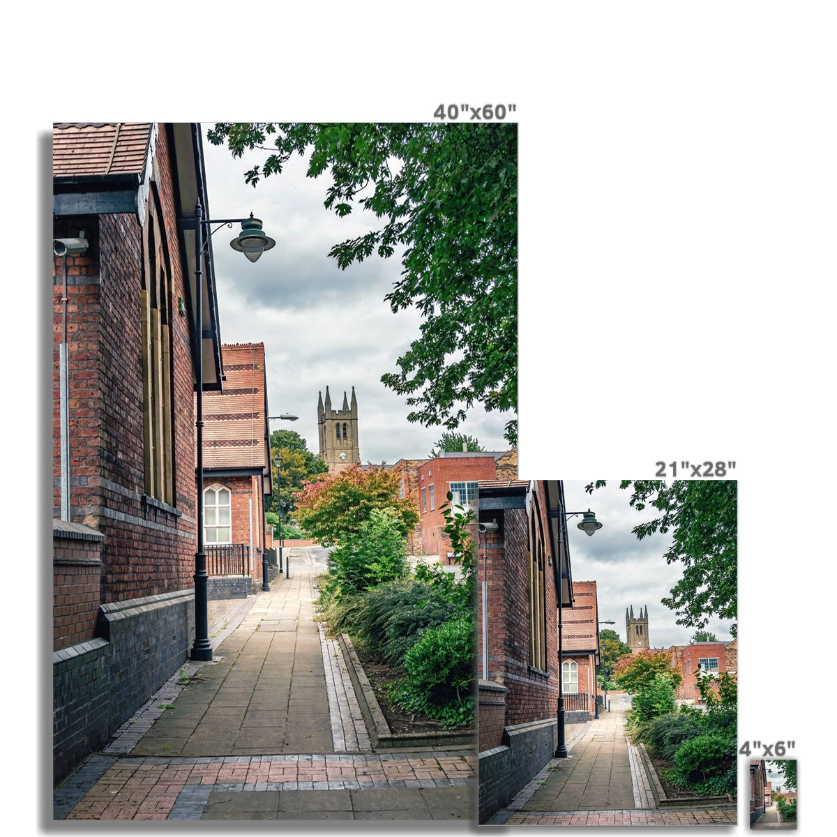 St James' Church from Webberley Lane, Longton Wall Art Poster