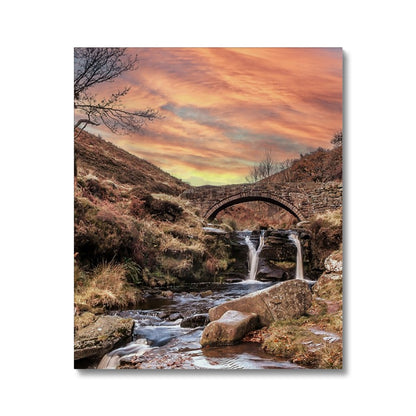 Three Shires Head Waterfall & Packhorse Bridge Canvas