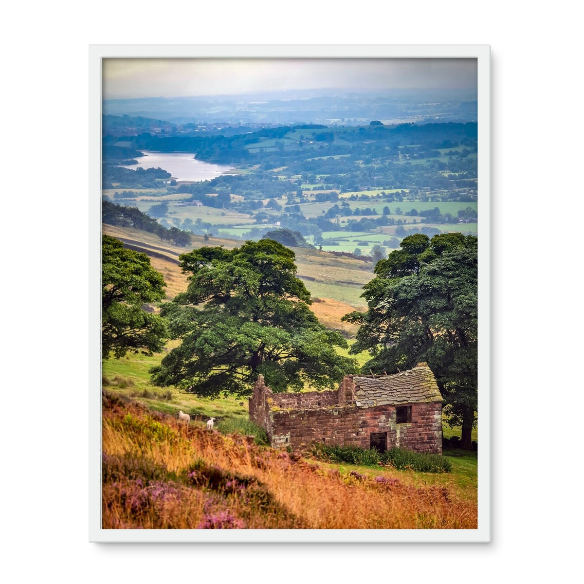 Overlooking Tittesworth Reservoir Framed Photo Tile