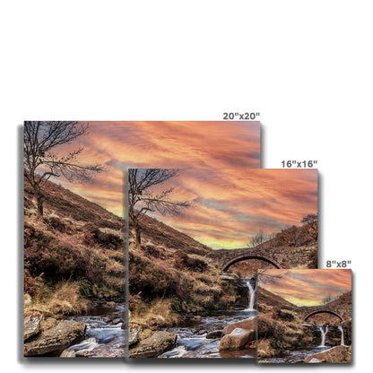 Three Shires Head Waterfall & Packhorse Bridge Eco Canvas