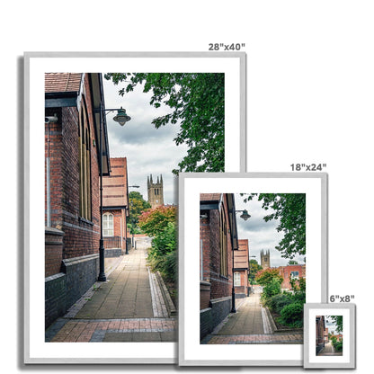 St James' Church from Webberley Lane, Longton Antique Framed & Mounted Print