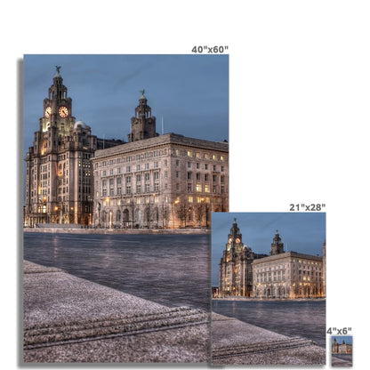 The Liver Buildings: A Liverpool Icon at Twilight Wall Art Poster