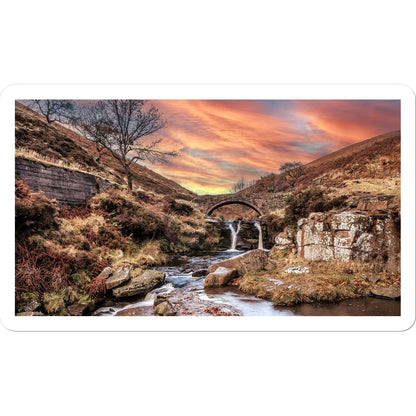 Three Shires Head Waterfall & Packhorse Bridge Sticker