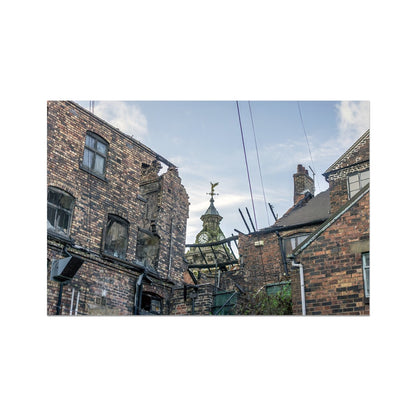 Burslem Town Hall, viewed through the ruin of The Leopard, Burslem Hahnemühle Photo Rag Print