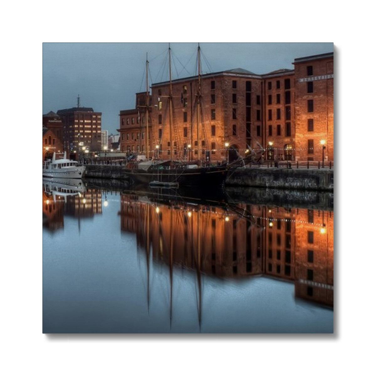 Dusk at Merseyside Maritime Museum Canvas