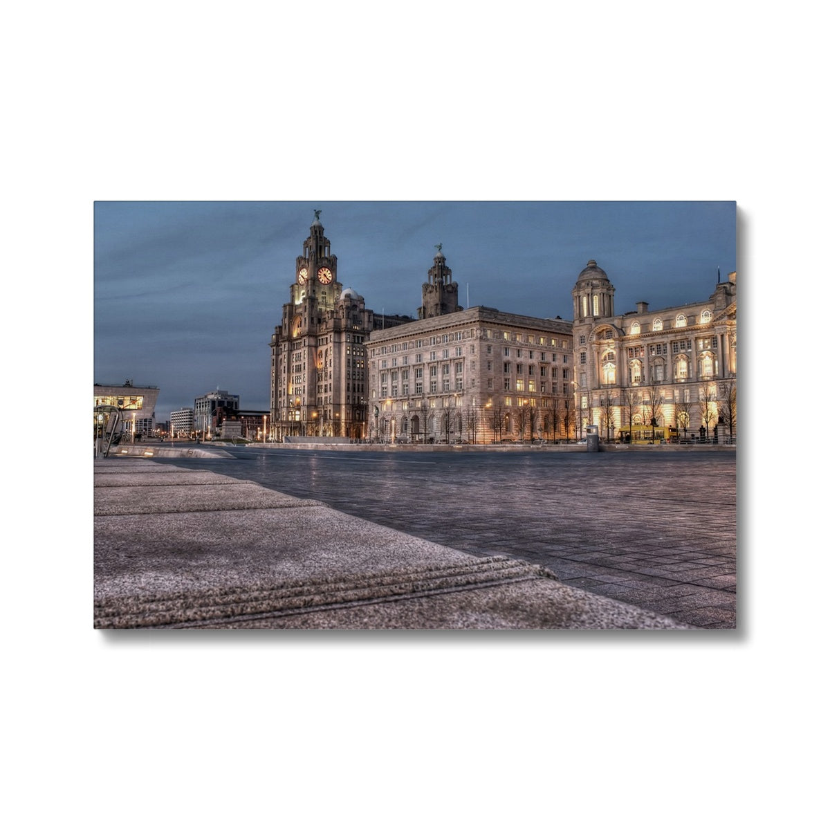 The Liver Buildings: A Liverpool Icon at Twilight Eco Canvas