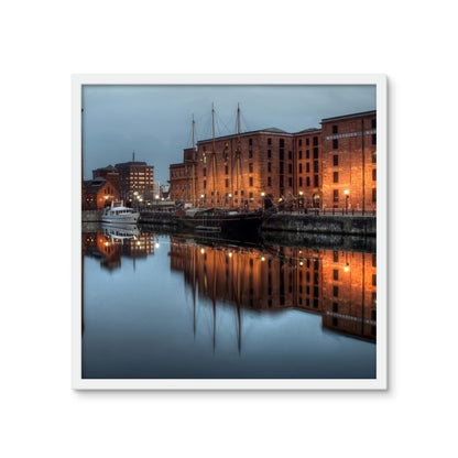 Dusk at Merseyside Maritime Museum Framed Photo Tile