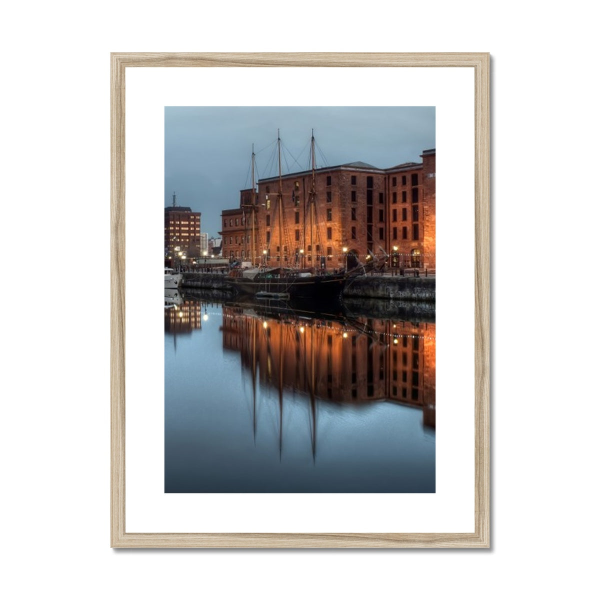 Dusk at Merseyside Maritime Museum Framed & Mounted Print