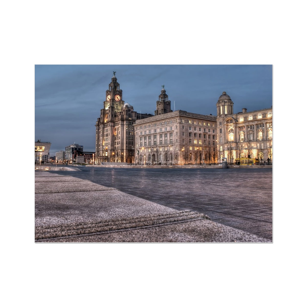 The Liver Buildings: A Liverpool Icon at Twilight Wall Art Poster