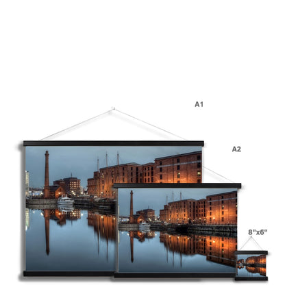 Dusk at Merseyside Maritime Museum Fine Art Print with Hanger