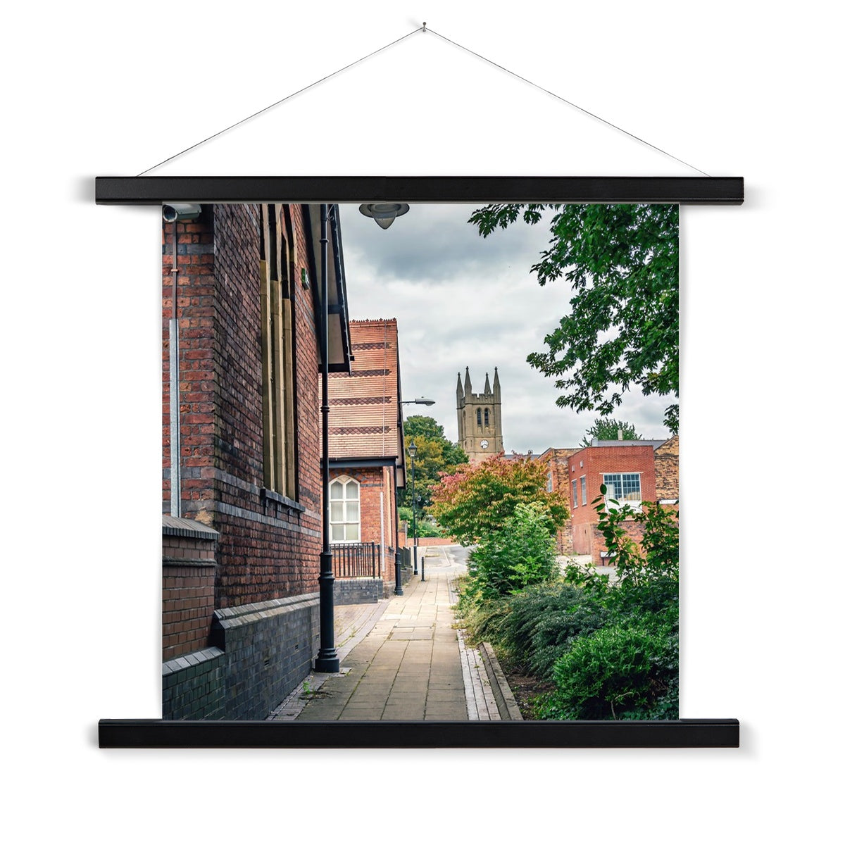 St James' Church from Webberley Lane, Longton Fine Art Print with Hanger