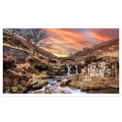 Three Shires Head Waterfall & Packhorse Bridge Sticker