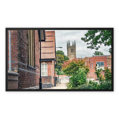 St James' Church from Webberley Lane, Longton Framed Canvas