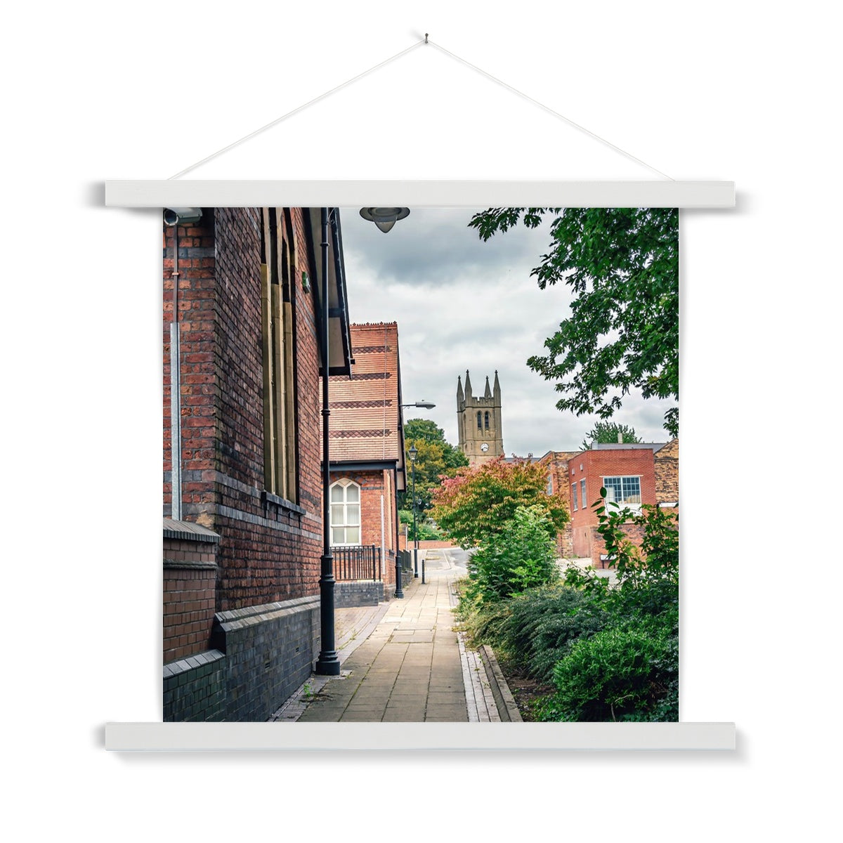 St James' Church from Webberley Lane, Longton Fine Art Print with Hanger