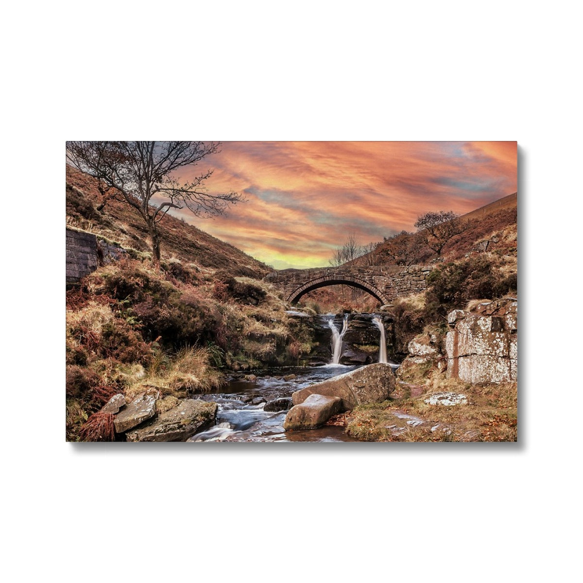 Three Shires Head Waterfall & Packhorse Bridge Eco Canvas