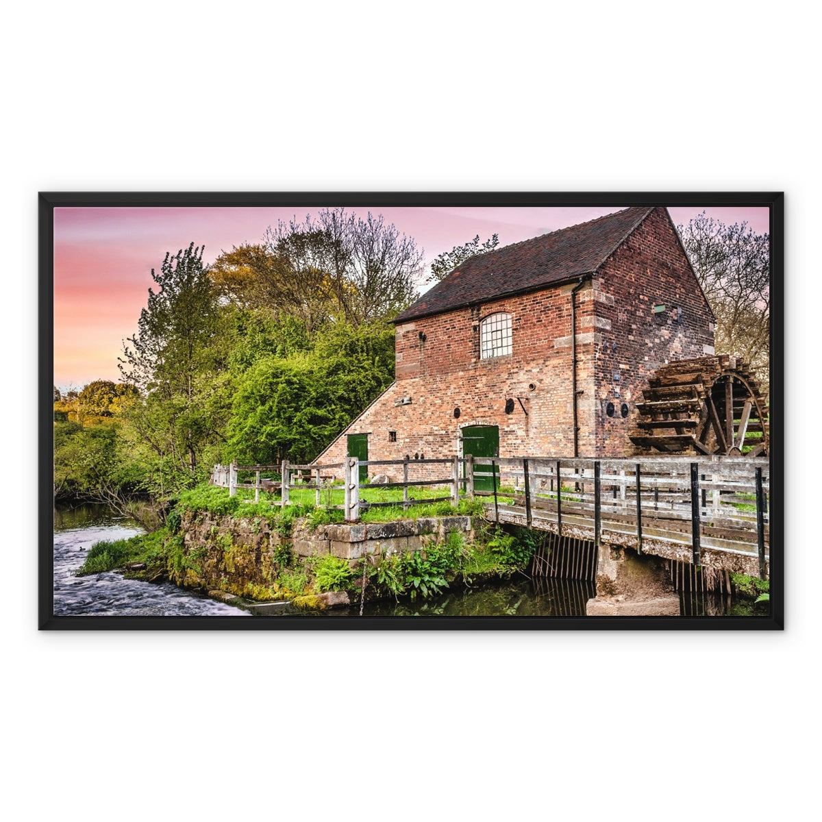 Cheddleton Flint Mill at Dusk Framed Canvas