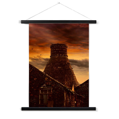 A Potteries Sunset Fine Art Print with Hanger