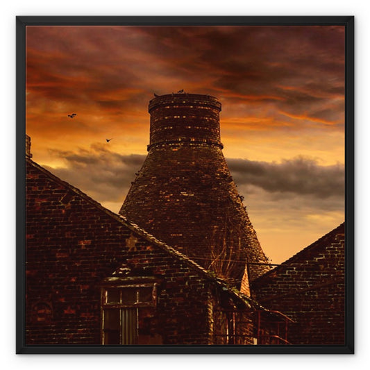 A Potteries Sunset Framed Canvas