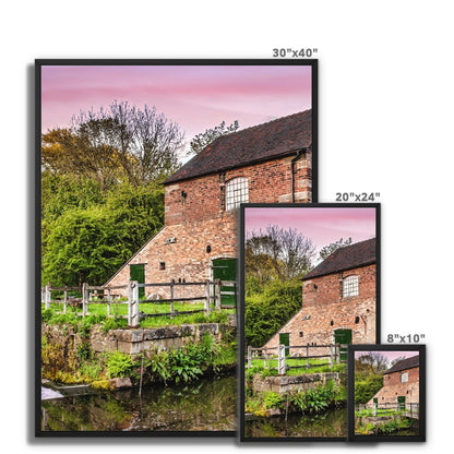 Cheddleton Flint Mill at Dusk Framed Canvas