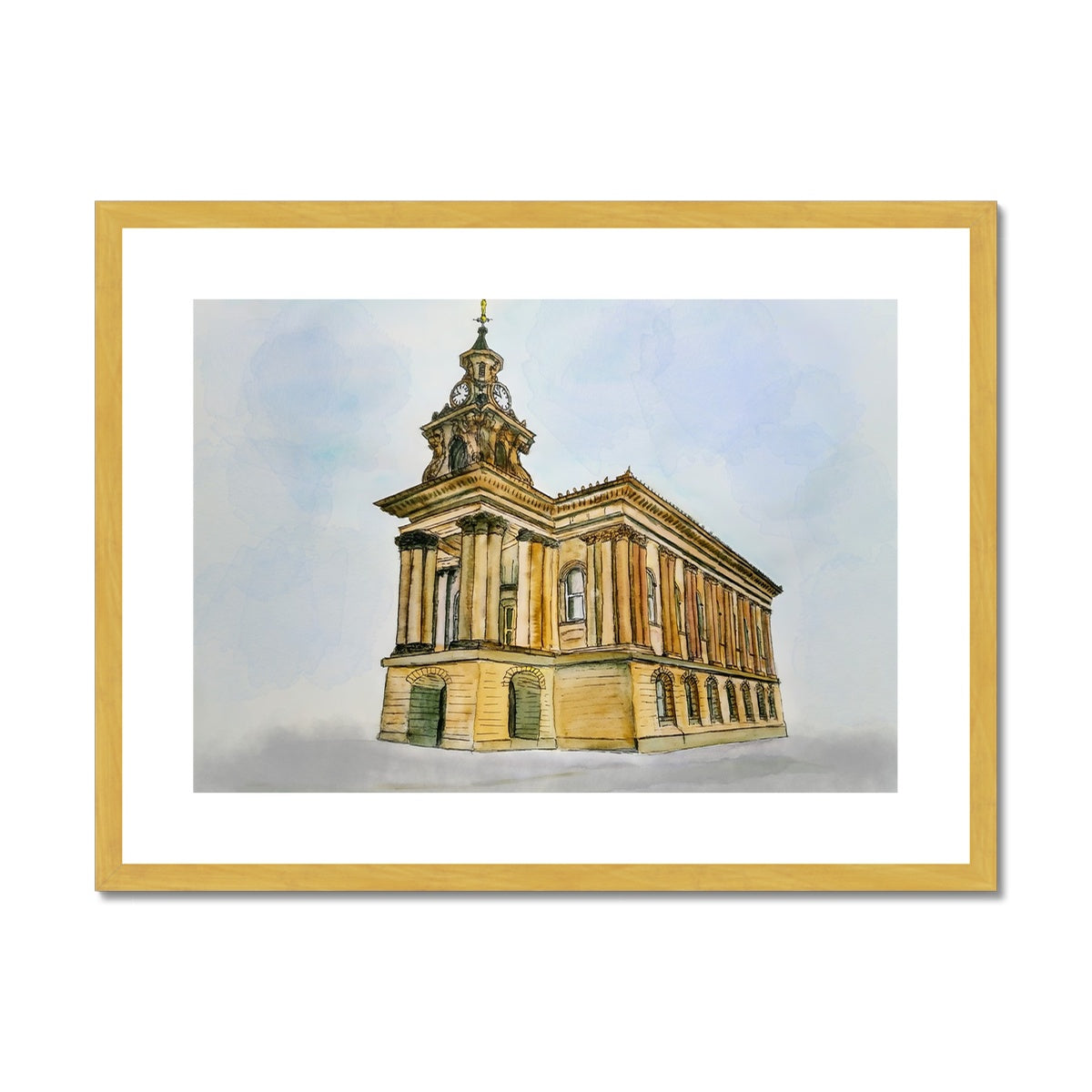 Burslem Town Hall Antique Framed & Mounted Print