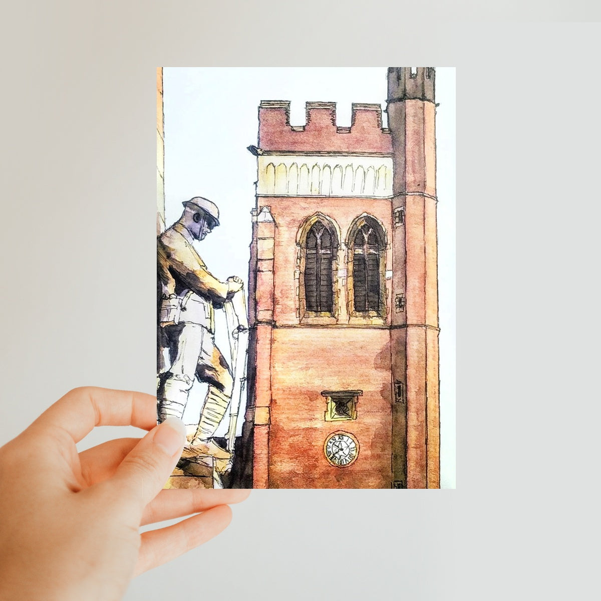 The War Memorial and Christ Church, Fenton Classic Postcard