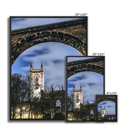 Stoke Minster at Night Framed Canvas